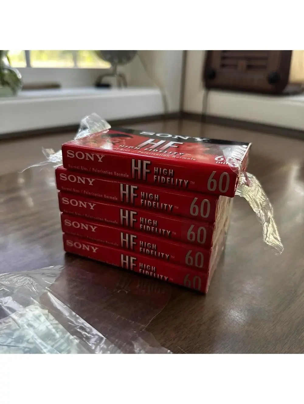SONY HF 60 90 Minute Blank Audio Cassette Tapes NEW Lot Of 5 Normal Bias